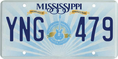 MS license plate YNG479