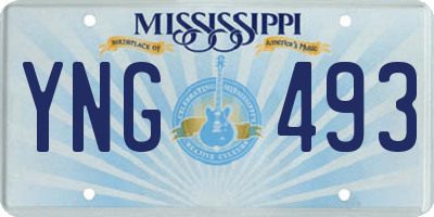 MS license plate YNG493
