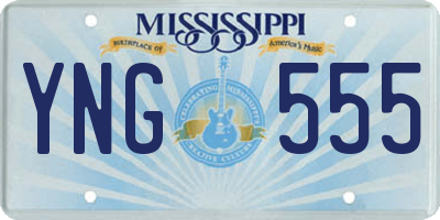 MS license plate YNG555