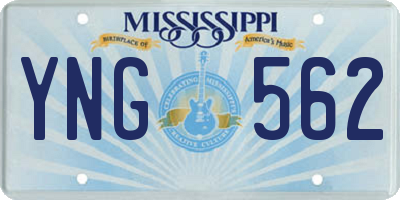 MS license plate YNG562