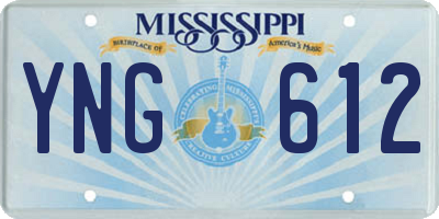 MS license plate YNG612