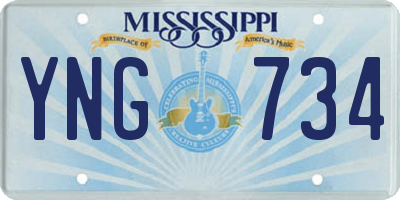 MS license plate YNG734