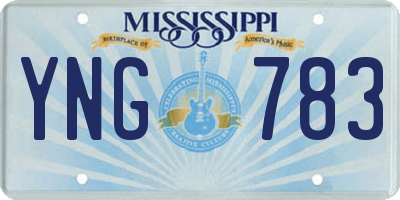 MS license plate YNG783