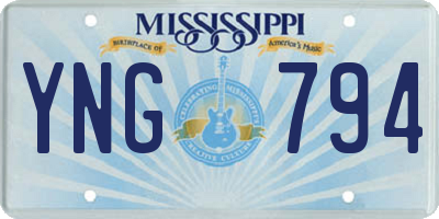 MS license plate YNG794
