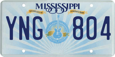 MS license plate YNG804