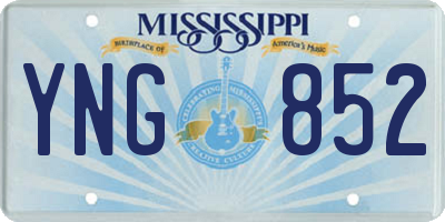 MS license plate YNG852