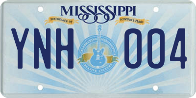 MS license plate YNH004