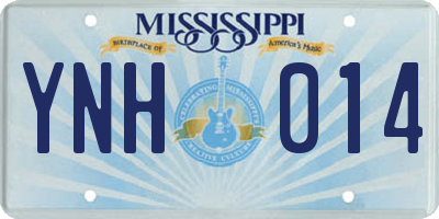 MS license plate YNH014