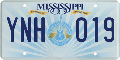 MS license plate YNH019
