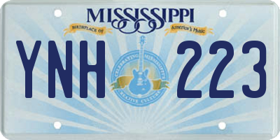 MS license plate YNH223
