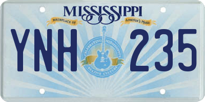 MS license plate YNH235
