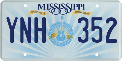 MS license plate YNH352