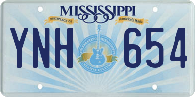 MS license plate YNH654