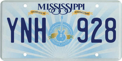 MS license plate YNH928