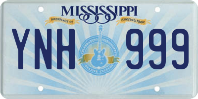 MS license plate YNH999
