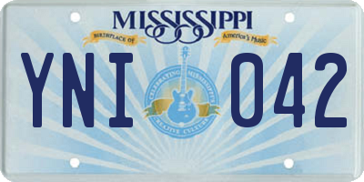 MS license plate YNI042