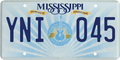 MS license plate YNI045