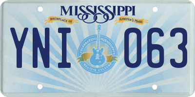 MS license plate YNI063