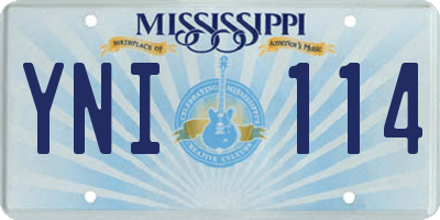 MS license plate YNI114