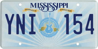 MS license plate YNI154