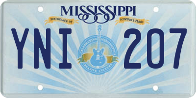 MS license plate YNI207