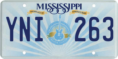 MS license plate YNI263