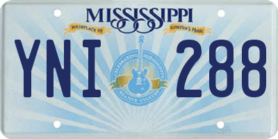 MS license plate YNI288