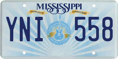 MS license plate YNI558