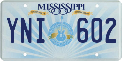 MS license plate YNI602