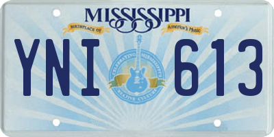 MS license plate YNI613