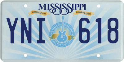MS license plate YNI618