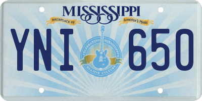 MS license plate YNI650