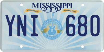 MS license plate YNI680