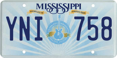 MS license plate YNI758