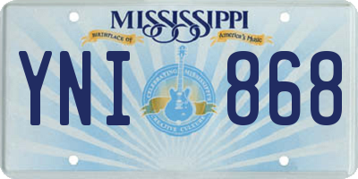 MS license plate YNI868
