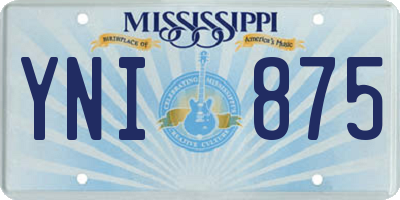 MS license plate YNI875