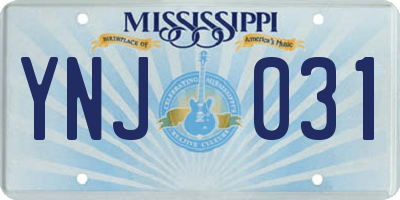 MS license plate YNJ031