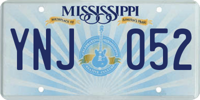 MS license plate YNJ052