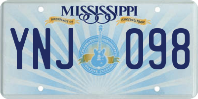 MS license plate YNJ098