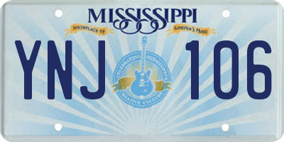 MS license plate YNJ106