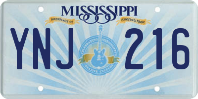 MS license plate YNJ216