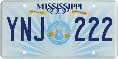 MS license plate YNJ222