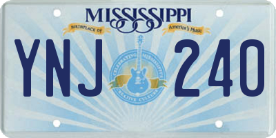 MS license plate YNJ240