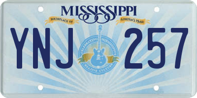 MS license plate YNJ257