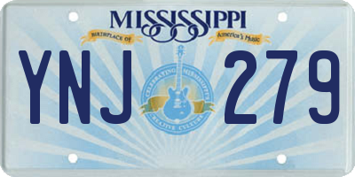 MS license plate YNJ279