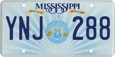 MS license plate YNJ288