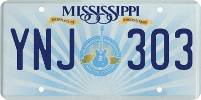 MS license plate YNJ303