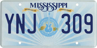 MS license plate YNJ309