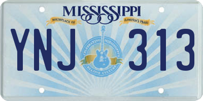 MS license plate YNJ313