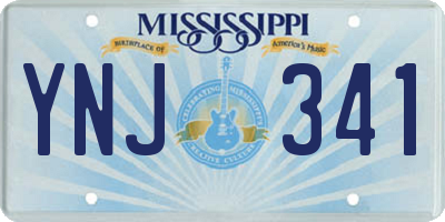 MS license plate YNJ341